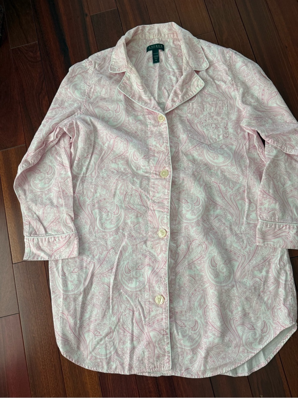 Lauren Ralph Lauren Womens XL  Sleep Shirt NWOT Long Sleeve Button Up